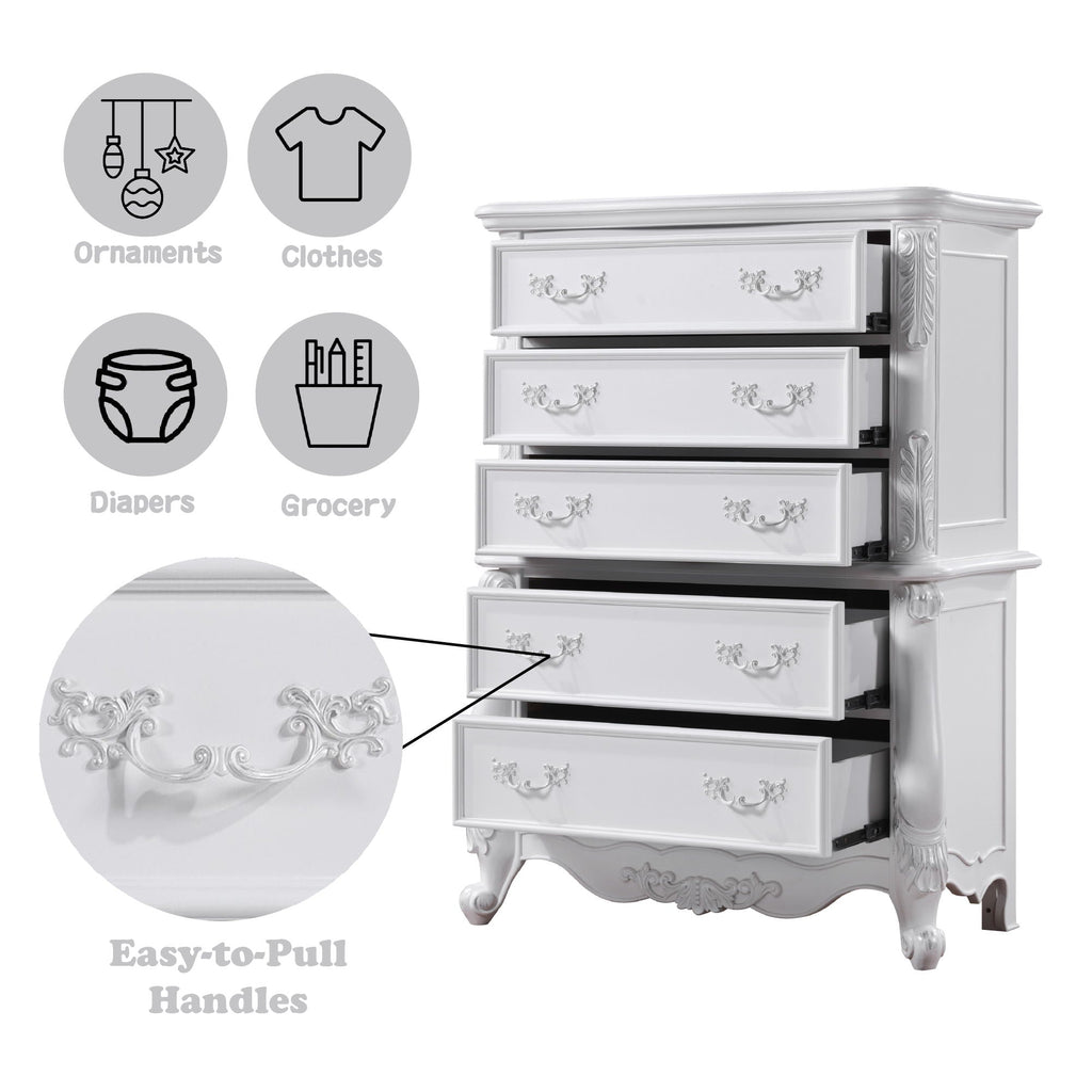 Latisha White Accent Chest with Storage Drawers - White