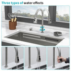Undermount Stainless Steel Kitchen Sink with Pull Down Faucet & Ledge Workstation - Gray or Black