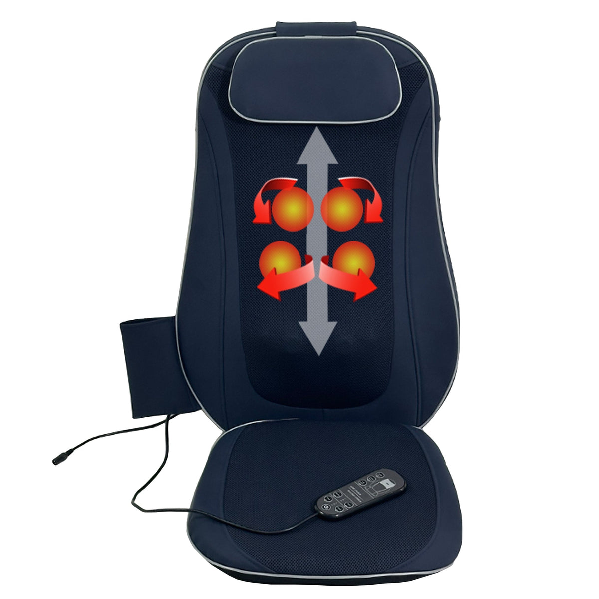 Shiatsu Back Massager with Kneading and Heating - Dark Blue