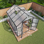 Gain Height Windproof Greenhouse with Heavy-Duty Frame - Black