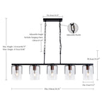 Adjustable Pendant Lighting with Clear Glass Shade - Black or Gold