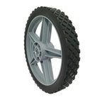 Universal 12" Spoked Plastic Wheel and Tire with Puncture-Proof Design - Black
