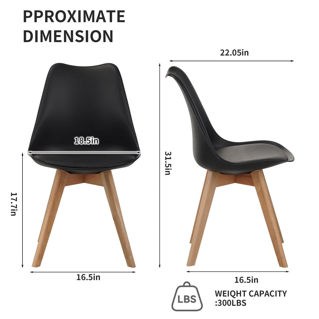 Medieval Dining Chair Set of 4 with Sturdy Plastic Frame - White or Black