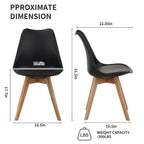 Medieval Dining Chair Set of 4 with Sturdy Plastic Frame - White or Black
