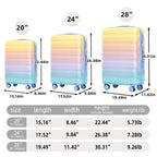 3-Piece Hard Case Luggage Set with Spinner Wheels - Blue+Yellow
