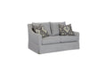 Loveseat With Skirt and Reversible Cushions with 2 Pillows - Light Gray