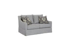 Loveseat With Skirt and Reversible Cushions with 2 Pillows - Light Gray