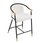 26" H Upholstered Counter Stool with Metal Frame - Set of 2 - Beige