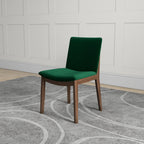 Mid-Century Modern Solid Wood Dining Chair Set with Fabric Upholstery - Multiple Colors