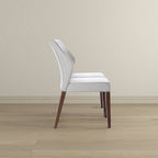 Light Gray Dining Chair Set of 2 with Solid Wood Frame - Upholstered