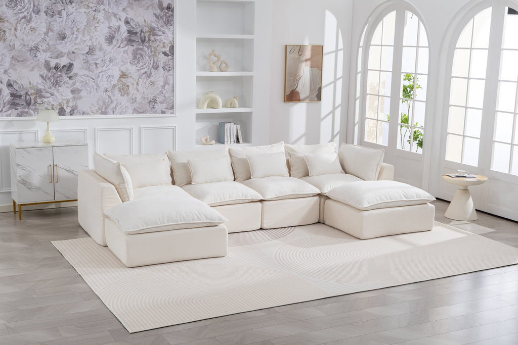 Cloud Couch Oversized Modular Sectional Sofa with Flexible Configuration - Antique White or Grey