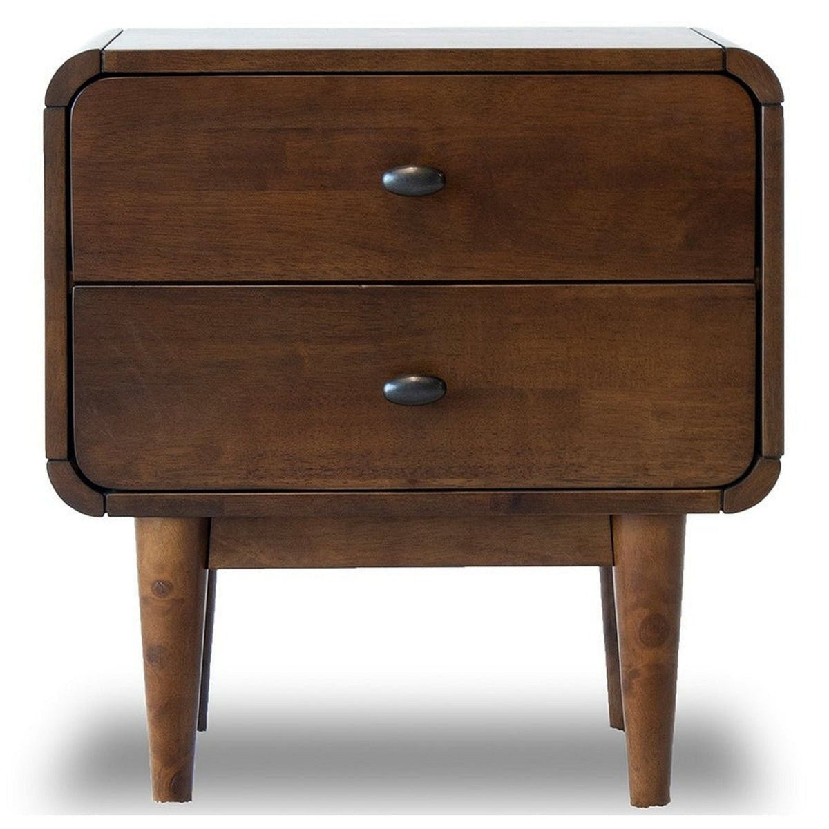 Alexa Night Stand with Solid Wood Construction - Brown