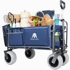 Beach Wagon with Big Wheels for Sand with 500lb Capacity - Dark Blue