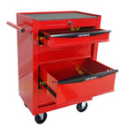 Rolling Metal Tool Chest with 4 Drawers - Red & Black