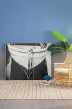 Large Rectangular Wall Art with Frame - Black & White