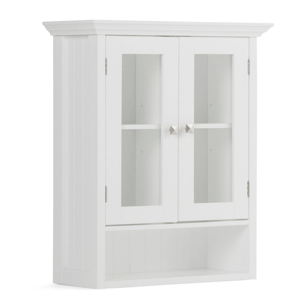Double Door Wall Cabinet with Adjustable Shelves - Pure White