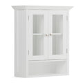 Double Door Wall Cabinet with Adjustable Shelves - Pure White