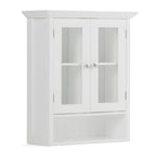 Double Door Wall Cabinet with Adjustable Shelves - Pure White