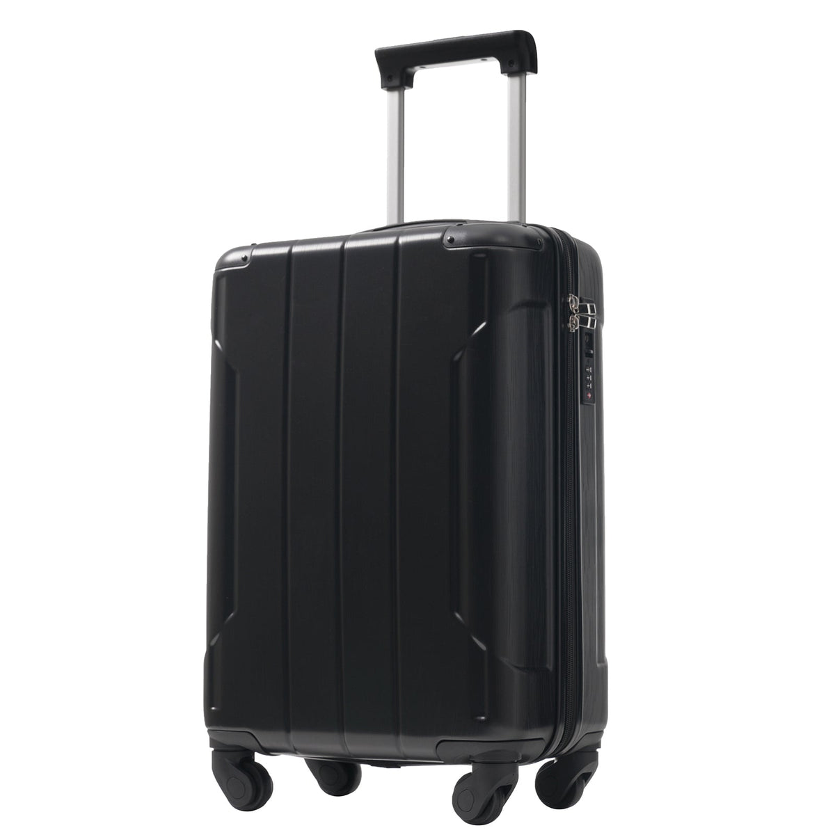 20-Inch Hardshell Carry-On Luggage with TSA Lock - Black
