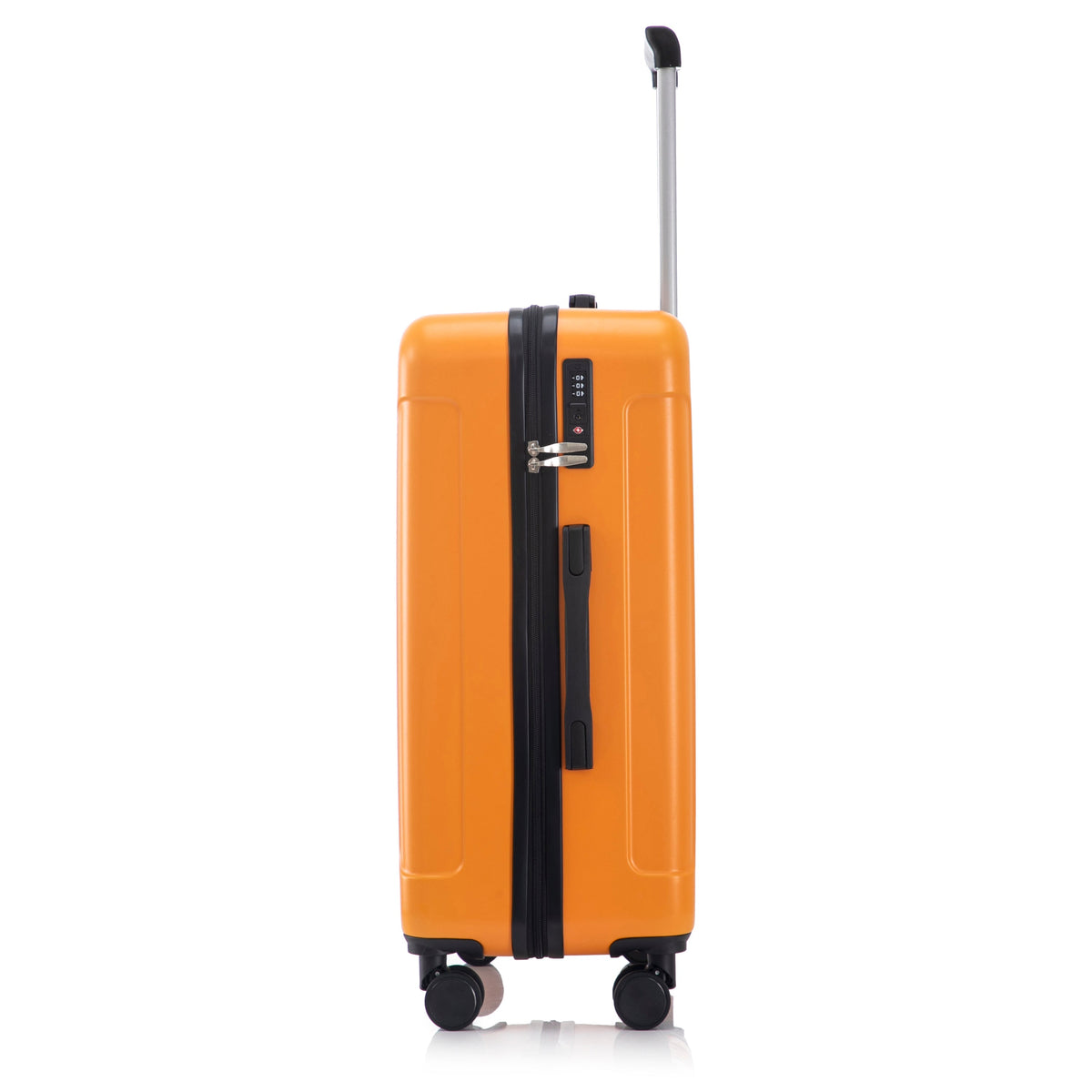 3-Piece ABS Spinner Wheel Luggage Set with TSA Lock - Black and Orange