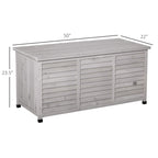 75 Gallon Wooden Deck Box with Aerating Gap and Weather-Fighting Finish - Gray
