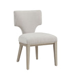 Kasa Light Gray Side Chair Set of 2 with Solid Wood Legs - Light Gray