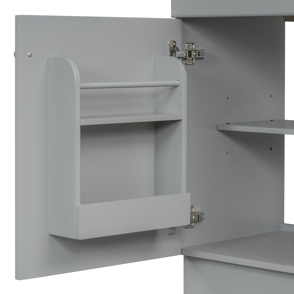 Bathroom Vanity with Sink and Adjustable Shelf - Multiple Colors