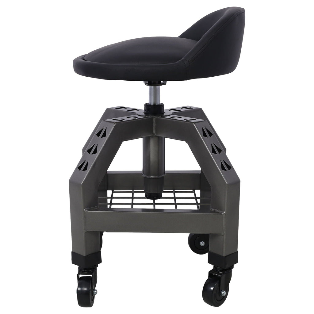 Pneumatic 360 Degree Swivel Creeper Stool with Adjustable Height - Red, Yellow, Green, Dark Gray