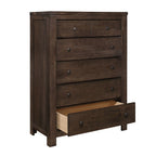 Brown 5 Drawer Chest with Spacious Storage - 5 Drawers