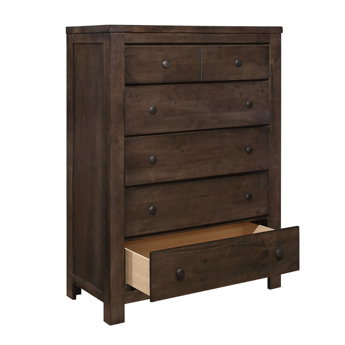Brown 5 Drawer Chest with Spacious Storage - 5 Drawers