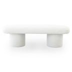 Ivory Upholstered Bench with Boucle Fabric - Randolph