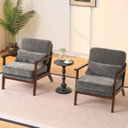 Living Room Chair with Lumbar Pillow and Solid Wood Frame - Dark Gray, Dark Green, Beige