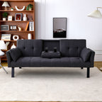 Foldable Sofa Bed with Cup Holder and Solid Wood Frame - Multiple Colors