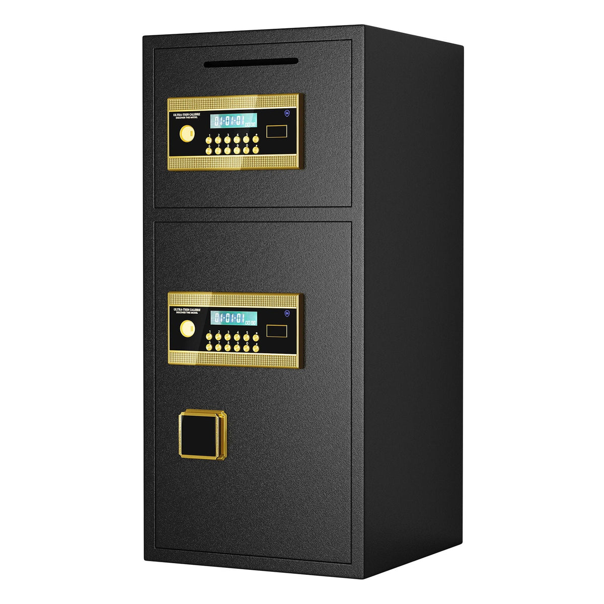 Large Double Door Digital Security Safe with Fireproof and Waterproof Bag - Black