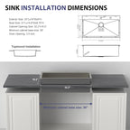 33 Inch Topmount Kitchen Sink with Single Bowl - Stainless Steel