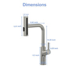 Brushed Nickel Drop-In Kitchen Sink with Pull-Out Faucet and Soap Dispenser - Gray