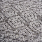 Guros Collection 6.7x9 Rug with Stain-Resistant Polypropylene - Grey+White