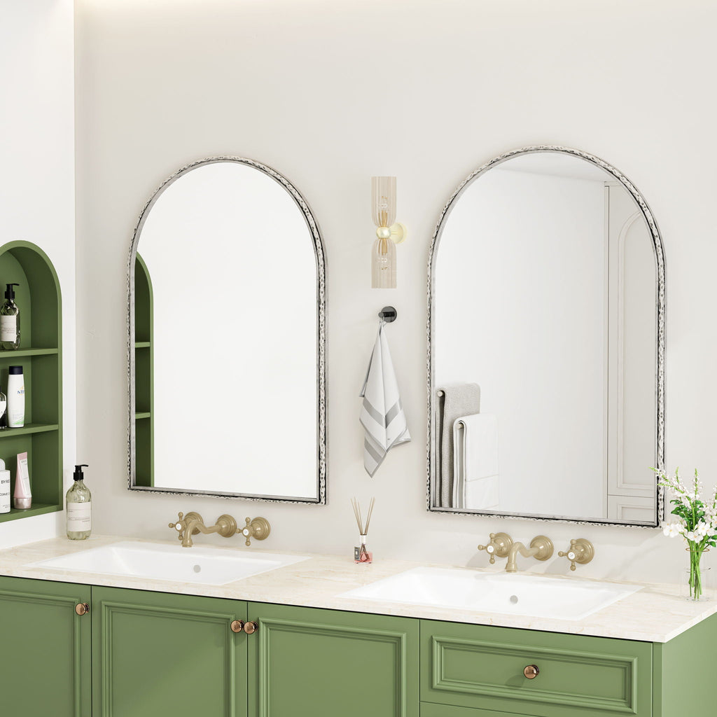 Arched Mirror with Shatterproof Glass - Silver or Gold