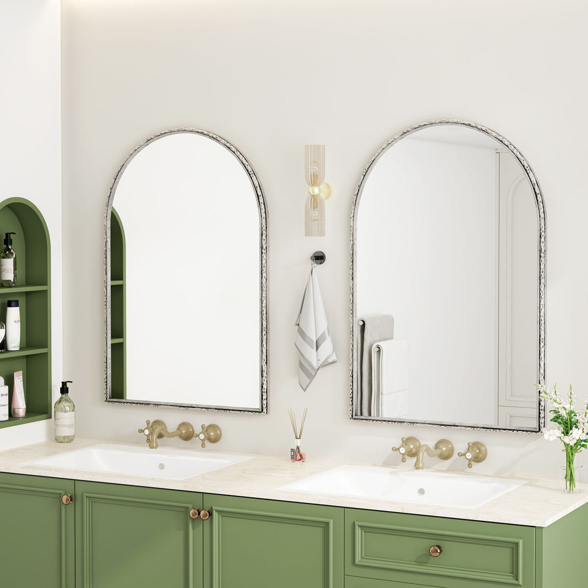 Arched Mirror with Shatterproof Glass - Silver or Gold