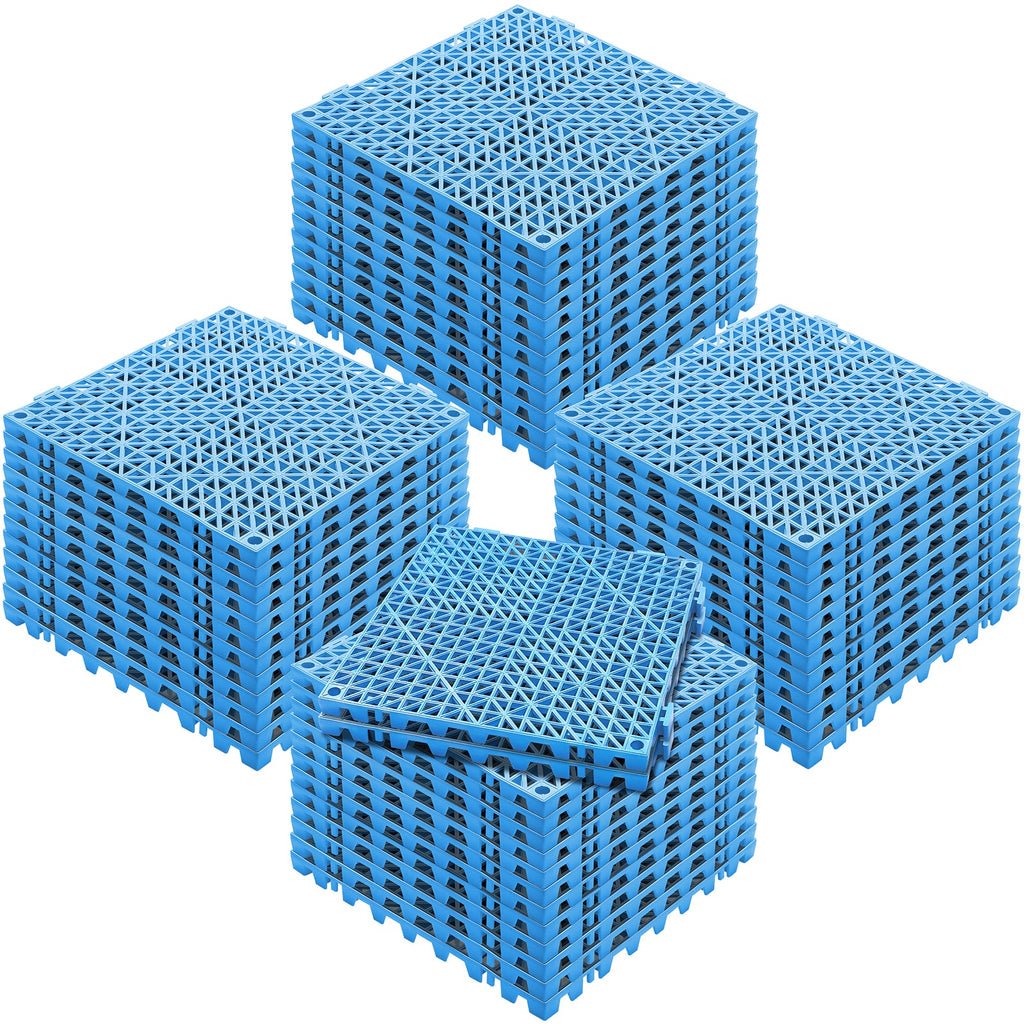 Durable PVC Interlocking Tile 50PCS with Rapid Drainage - Blue, Black, or Gray
