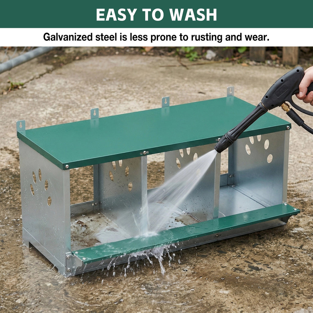 Galvanized Steel Metal Nesting Boxes for Chicken with Three Compartments