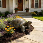 Realistic Tortoise Figurine with Weather-Resistant Resin - Brown
