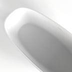 Matte White Freestanding Soaking Bathtub with Ergonomic Design - Solid Surface