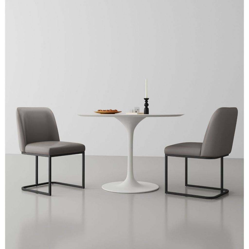 Serena Dining Chair with Geometric Metal Base - Available in Multiple Colors