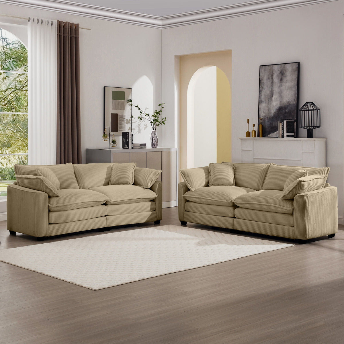 Oversized Deep-Seat Fabric Sofa & Chair Sets