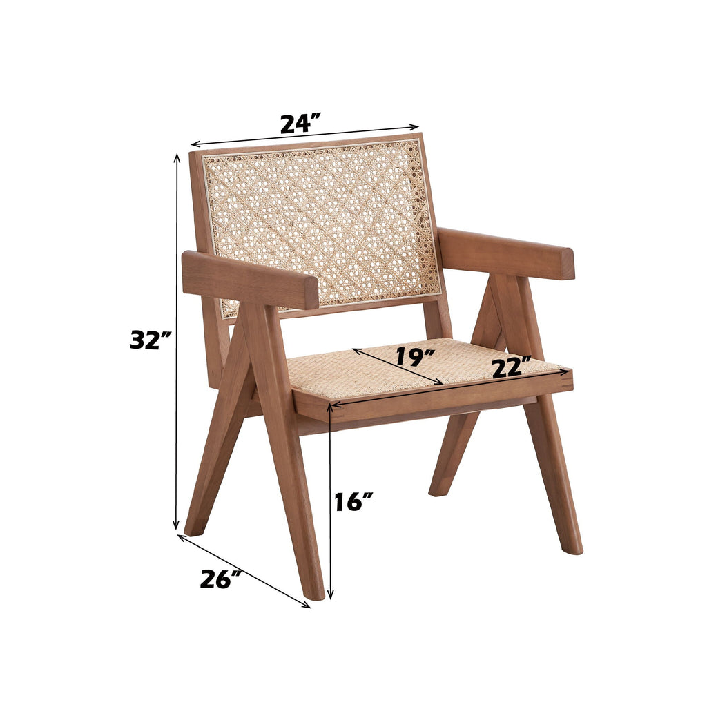 Natural 3 Piece Accent Chair Set with Matching End Table