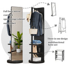 3 In 1 Multifunctional Full-Length Clothing Mirror with Rotating Design - Dark Brown, Black, White, Light Brown