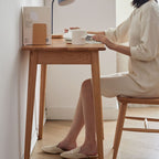 Oak Computer Desk with Drawer - Natural Wood Finish