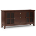 Large Sideboard Buffet with Glass Doors - Russet Brown