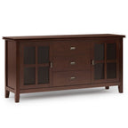 Large Sideboard Buffet with Glass Doors - Russet Brown